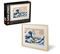 LEGO Art Hokusai - The Great Wave, 3D Japanese Wall Art Craft Set, Framed Ocean Canvas Model Kit for Adults to Build, Creative Activity for Home or Office Decor, Gifts for Men and Women 31208