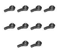 LEGO Bar 1L with 1 x 1 Round Plate with Hollow Stud, Part 32828 (Black, 10, Bricks)
