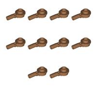LEGO Bar 1L with 1 x 1 Round Plate with Hollow Stud, Part 32828 (Medium Nougat, 10, Bricks)