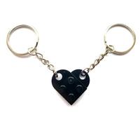 LEGO Black Love Heart Keychain Keyring Valentines Birthday Gift