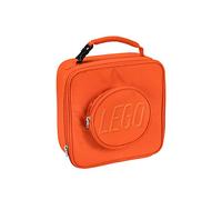 LEGO Black Lunch Bag, Durable and Insulated, with Mesh Pouch and Zip Compartment, Perfect for On-The-Go Meals, Orange, One Size, Brick Lunch Bag
