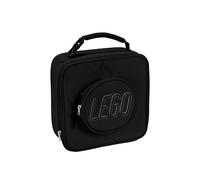 LEGO Black Lunch Bag, Durable and Insulated, with Mesh Pouch and Zip Compartment, Perfect for On-the-Go Meals