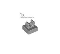 Lego block parts tile 1 x 1 clip round edge: [Light Bluish Gray / Gray]
