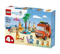 LEGO Bluey: Bluey's Beach & Family Car Trip Toy with 3 Minifigures incl. Bingo & Chilli, plus 2 Surfboards, a Sand Castle & Fun Accessories - Birthday Gift for 4+ Year Old Girls & Boys - 11202