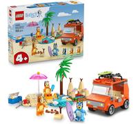 LEGO Bluey: Bluey's Beach & Family Car Trip Toy with 3 Minifigures incl. Bingo & Chilli, plus 2 Surfboards, a Sand Castle & Fun Accessories - Birthday Gift for 4+ Year Old Girls & Boys - 11202