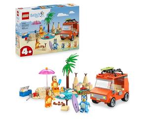 LEGO Bluey: Bluey's Beach & Family Car Trip Toy with 3 Minifigures incl. Bingo & Chilli, plus 2 Surfboards, a Sand Castle & Fun Accessories - Birthday Gift for 4+ Year Old Girls & Boys - 11202