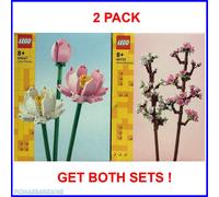 LEGO Botanical 2 Pack - Cherry Blossoms 40725 & Lotus Flowers 40647 NEW & SEALED