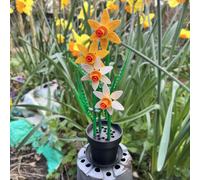 Lego Botanicals Flower Display Pot Stand - Terracotta / Black