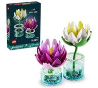 LEGO Botanicals Water Lilies - Faux Flowers Set w/ 2 Artificial Potted Plants in Transparent Vases - DIY Kids' Beroom Decor - Gift for 9+ Year Old Girls & Adult Flower Lovers - 11511
