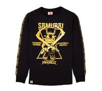 LEGO Boys Black Samurai Warrior Graphic Long Sleeved T-Shirt - 5 Years