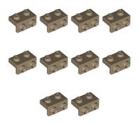 LEGO Bracket 1 x 2-1 x 2, Part 99781 (Dark Tan, 10, Bricks)