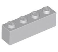 LEGO Brick 1x4, Part 3010, Classic Building Element (Light Bluish Gray, 10, Bricks)