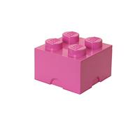 LEGO Brick 4 Knobs Stackable Storage Box, Bright (Pink), 5.7 Litre