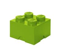 LEGO Brick 4 Knobs Stackable Storage Box, Green (Lime), 5.7 Litre