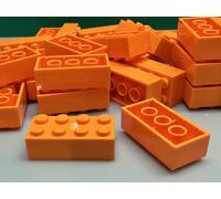 LEGO Brick Classic, 2 x 4 Orange, No. 3001, 15589, 54534, 72841 / 100 Pieces