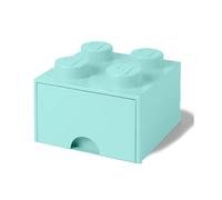 LEGO Brick Drawer, 4 Knobs, 1 drawer, Stackable Storage Box, Mint Green