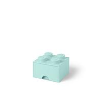 LEGO Brick Drawer Stackable Storage with 4 Knobs, in Aqua