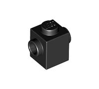 LEGO Brick Modified 1 x 1 Brick with Studs on 2 Opposite Sides, Part 47905 (Black, 10, Bricks)