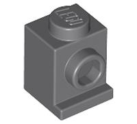 LEGO Brick, Modified 1 x 1 with Headlight, Part 4070 (Dark Bluish Gray, 50, Bricks)