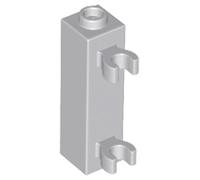 LEGO Brick, Modified 1 x 1 x 3 with 2 Clips (Vertical Grip) - Hollow Stud, Part 60583b, Multiple Colours Available (Light Bluish Gray, 10, count)