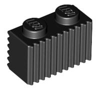 LEGO Brick, Modified 1 x 2 with Grille/Fluted Profile, Part 2877, Choose Your Colour, Part 2877, Choose Your Colour (Black, 10, count)