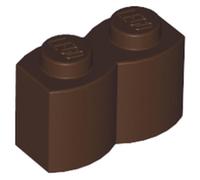 LEGO Brick, Modified 1 x 2 with Log Profile, Part 30136, Part 30136, Choose Your Colour (Dark Brown, 10, count)