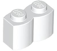 LEGO Brick, Modified 1 x 2 with Log Profile, Part 30136, Part 30136, Choose Your Colour (White, 50, count)