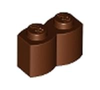LEGO Brick, Modified 1 x 2 with Log Profile, Part 30136 (Reddish Brown, 10, count)