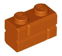 LEGO Brick, Modified 1 x 2 with Masonry Profile, Part 98283, Part 98283, Choose Your Colour (Dark Orange, 100, count)