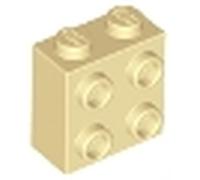 LEGO Brick, Modified 1 x 2 x 1 2/3 with Studs on Side, Part 22885 (Tan, 10, Bricks)