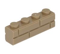 LEGO® Brick, Modified 1 x 4 with Masonry Profile Dark Tan