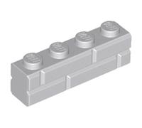 LEGO Brick, Modified 1 x 4 with Masonry Profile, Part 15533, Choose Your Colour (Light Bluish Gray, 10, count)