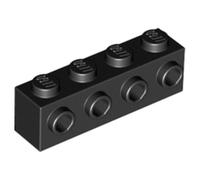 LEGO Brick, Modified 1 x 4 with Studs on Side, Part 30414, Choose Your Colour, Part 30414, Choose Your Colour (Black, 10, count)