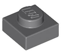 LEGO Brick Plate 1 x 1, Part 3024 (Dark Bluish Gray, 10, Bricks)