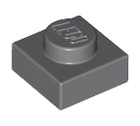 LEGO Brick Plate 1 x 1, Part 3024 (Dark Bluish Gray, 10, Bricks)