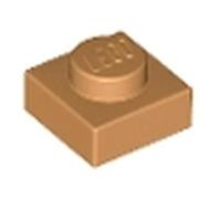 LEGO Brick Plate 1 x 1, Part 3024 (Medium Nougat, 10, count)