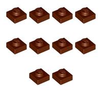 LEGO Brick Plate 1 x 1, Part 3024 (Reddish Brown, 10, count)