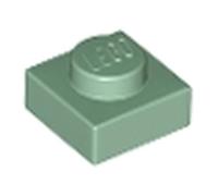 LEGO Brick Plate 1 x 1, Part 3024 (Sand Green, 10, count)