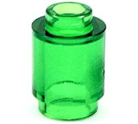 LEGO Brick Round 1 x 1, Part 3062, Part 3062, Choose Your Colour (Trans-Green, 10, count)