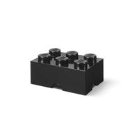 LEGO Storage Brick 6 Knobs Black, Stackable Storage Box, 8.47 l - LEGO Product, Plastic Storage Box with Lid, Desk Storage, Room Storage, Toy Box