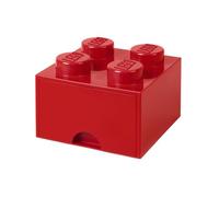 LEGO Brick with 1 Drawer With 4 Knobs, in Red