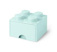 LEGO Brick with 4 Knobs and 1 Drawer Aqua - Storage Box for LEGO Toys Desk Drawers and Office Supplies Stackable Storage Box Home Decoration Toy Box