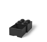 LEGO Brick with 4 Knobs and 1 Drawer Black - Storage Box for LEGO Toys Desk Drawers and Office Supplies Stackable Storage Box Home Decoration Toy Box