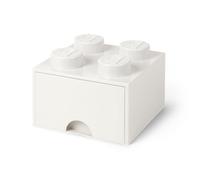 LEGO Brick with 4 Knobs and 1 Drawer White - Storage Box for LEGO Toys Desk Drawers and Office Supplies Stackable Storage Box Home Decoration Toy Box