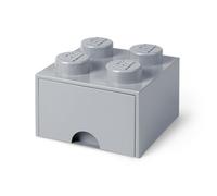 LEGO Brick with 4 Knobs and Drawer Medium Stone Grey - Storage Box for LEGO Toys Desk Drawer and Office Supplies Stackable Storage Box Home Decoration