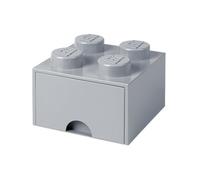 LEGO Brick with 4 Knobs and Drawer Medium Stone Grey - Storage Box for LEGO Toys Desk Drawer and Office Supplies Stackable Storage Box Home Decoration