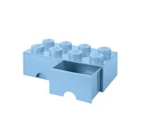 LEGO Brick with 8 Knobs and 2 Drawers Light Royal Blue - Storage Box LEGO Toys Desk Drawers and Office Supplies Stackable Storage Box Home Decoration