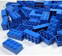 LEGO BRICKS 100 x BLUE 2x4 Pin - From Brand New Sets Sent in a Clear Sealed Bag