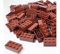LEGO BRICKS 100 x BROWN 2x4 Pin - From Brand New Sets Sent in a Clear Sealed Bag