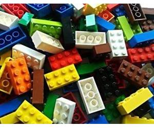 LEGO BRICKS: 100 x VARIOUS MIXED COLOURS INC RED, BLUE, GREEN & YELLOW 2x4 PIN